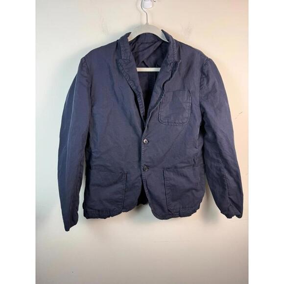 Alex Mill Linen Blend Blazer Surgeon Cuff in Vintage Wash Size Small Navy Blue - Picture 1 of 7